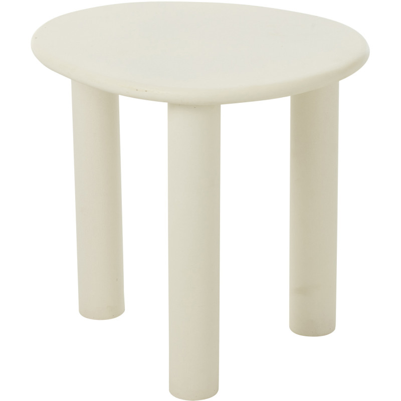 Table d'appoint balinaise Ovale en Bois Blanc Bali - 1