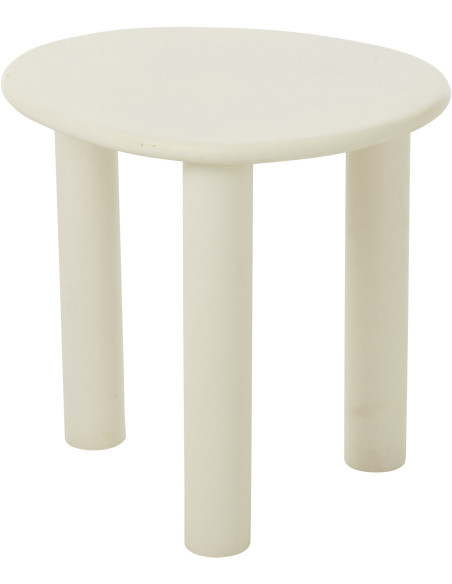 Table d'appoint balinaise Ovale en Bois Blanc Bali - 1