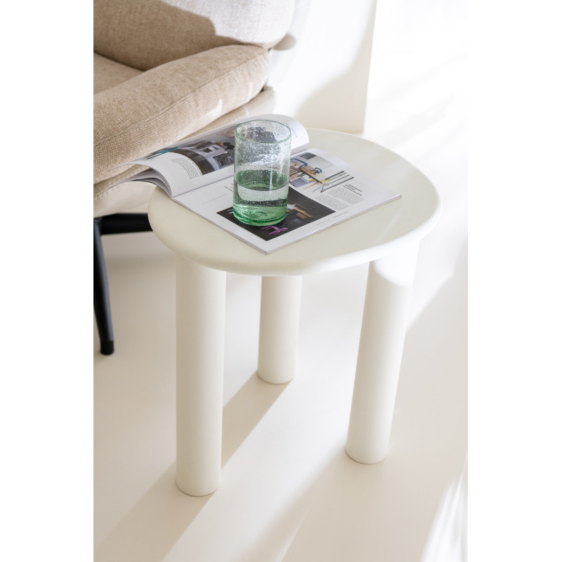 Table d'appoint balinaise Ovale en Bois Blanc Bali - 2