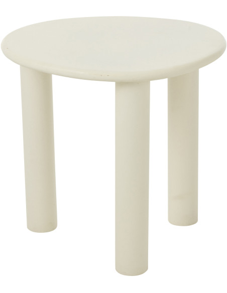Table d'appoint balinaise Ovale en Bois Blanc Bali - 3