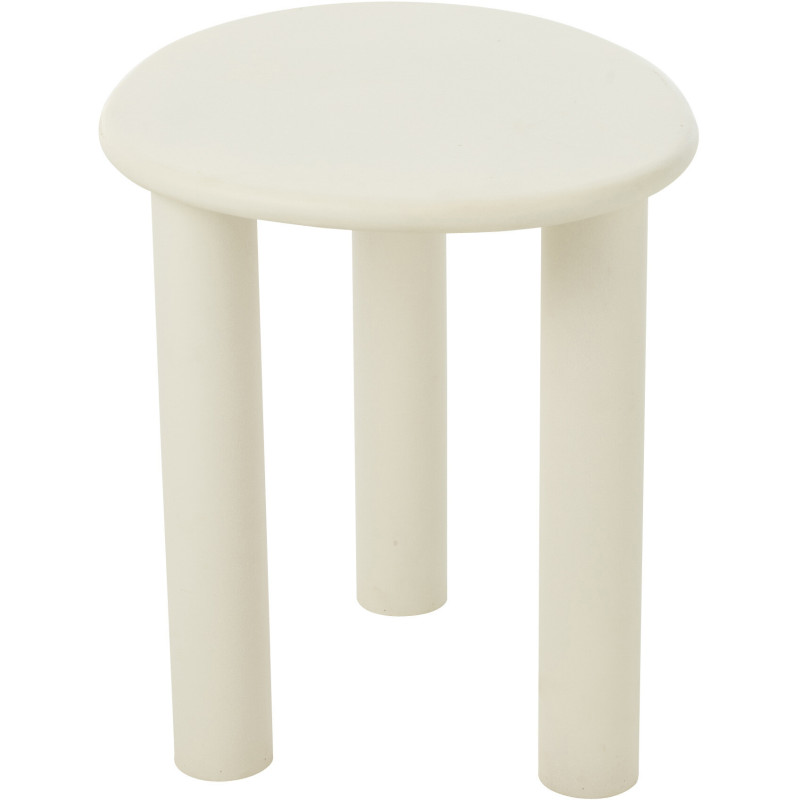 Table d'appoint balinaise Ovale en Bois Blanc Bali - 4