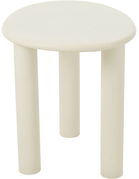 Table d'appoint balinaise Ovale en Bois Blanc Bali - 4