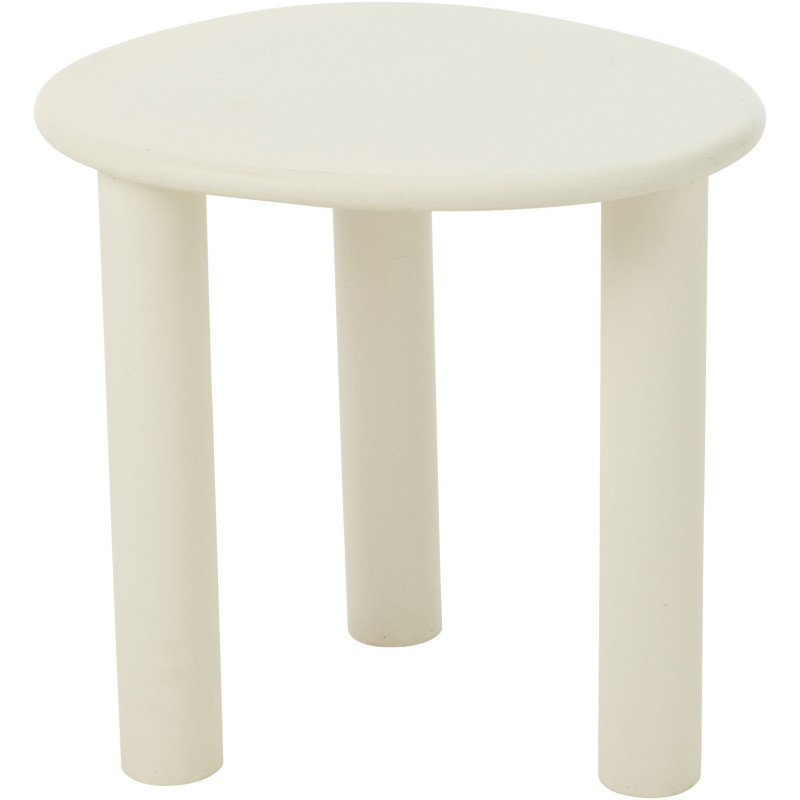Table d'appoint balinaise Ovale en Bois Blanc Bali - 5