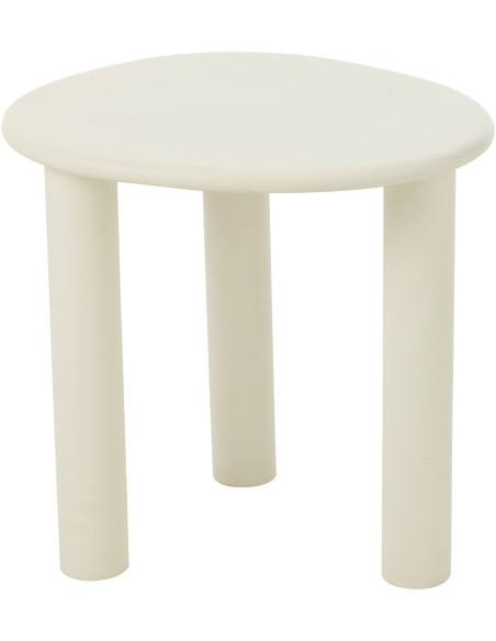 Table d'appoint balinaise Ovale en Bois Blanc Bali - 5