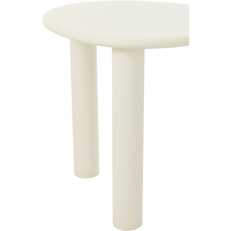 Table d'appoint balinaise Ovale en Bois Blanc Bali - 7