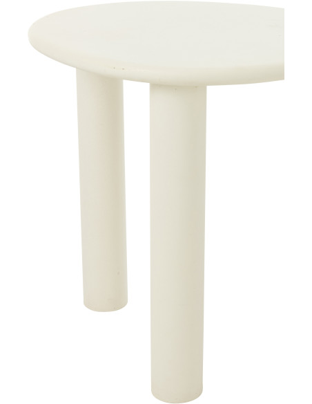 Table d'appoint balinaise Ovale en Bois Blanc Bali - 7