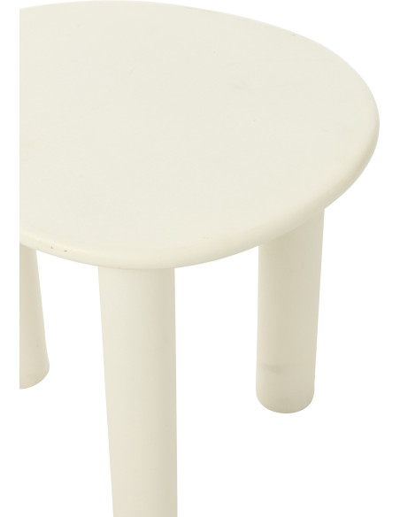 Table d'appoint balinaise Ovale en Bois Blanc Bali - 8