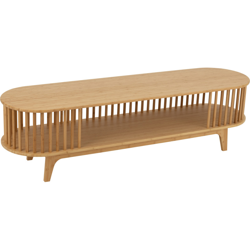 Meuble télé moderne 1 étagère en Bois de bambou Naturel Live - 1