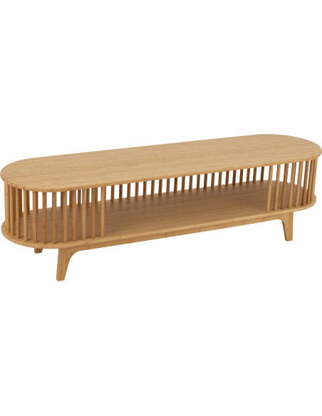 Meuble télé moderne 1 étagère en Bois de bambou Naturel Live - 1
