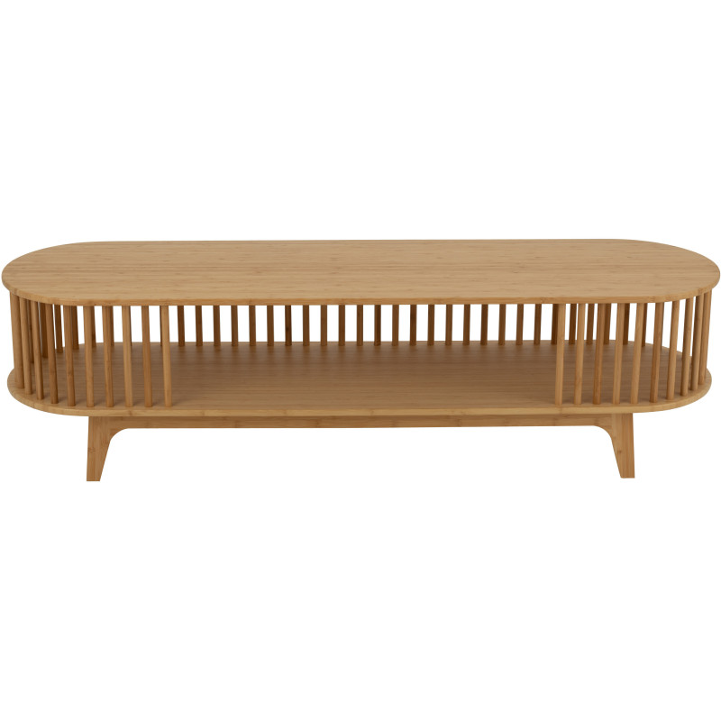 Meuble télé moderne 1 étagère en Bois de bambou Naturel Live - 3