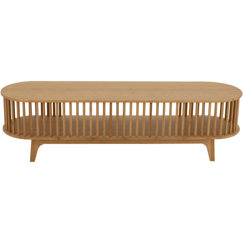 Meuble télé moderne 1 étagère en Bois de bambou Naturel Live - 5