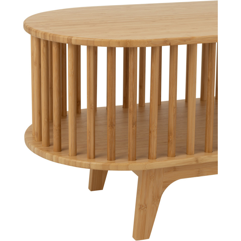 Meuble télé moderne 1 étagère en Bois de bambou Naturel Live - 6