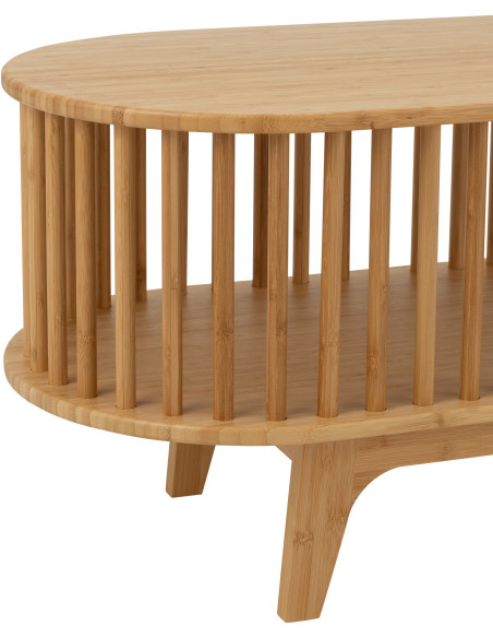 Meuble télé moderne 1 étagère en Bois de bambou Naturel Live - 6