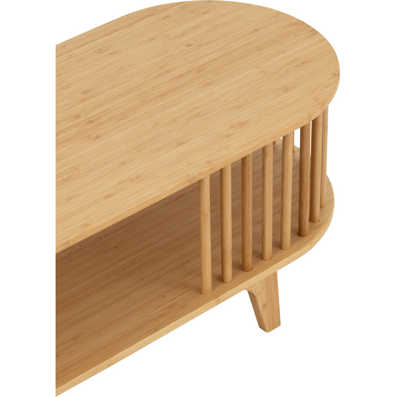 Meuble télé moderne 1 étagère en Bois de bambou Naturel Live - 7