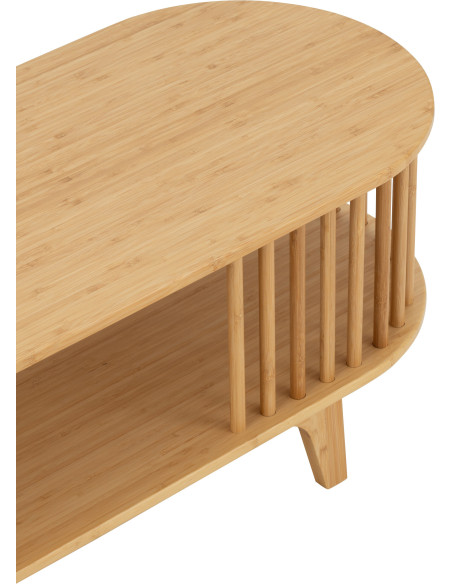 Meuble télé moderne 1 étagère en Bois de bambou Naturel Live - 7