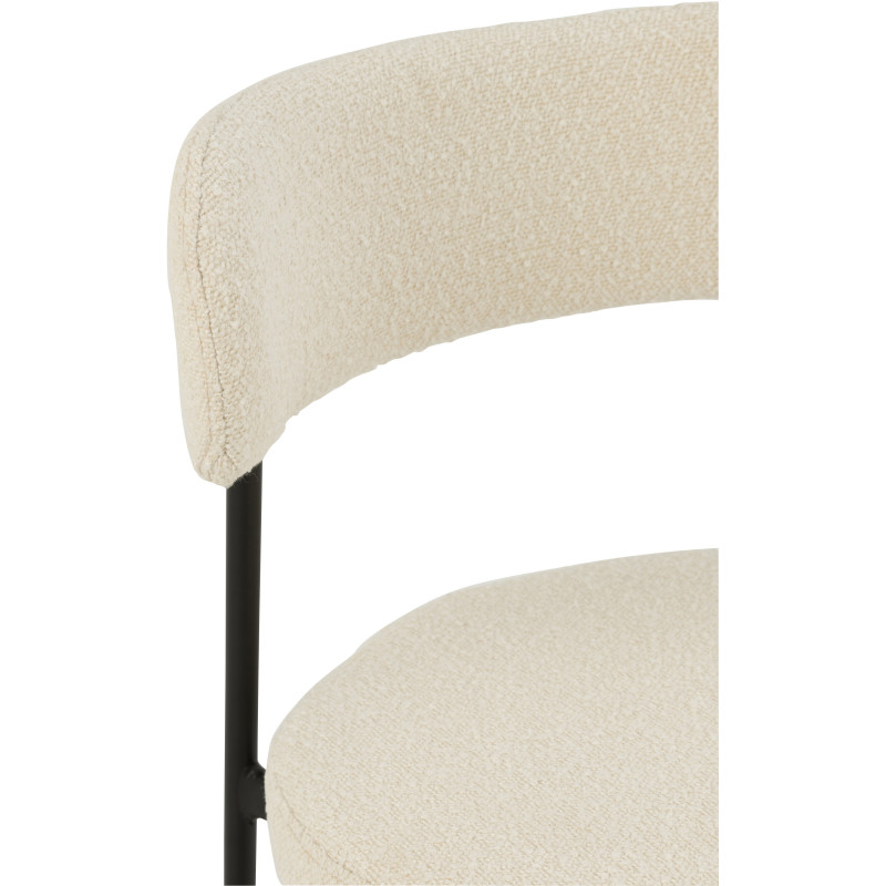 Chaise moderne en Tissu Blanc Bouclette Métal Noir Finy - 8