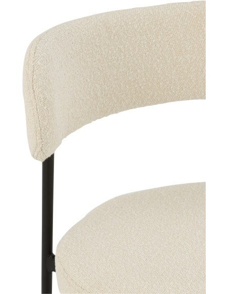 Chaise moderne en Tissu Blanc Bouclette Métal Noir Finy - 8