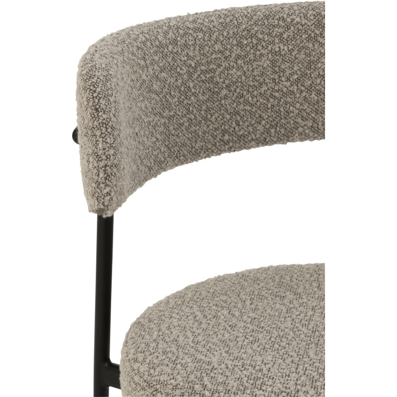 Chaise moderne en Tissu Gris Bouclette Métal Noir Finy - 7