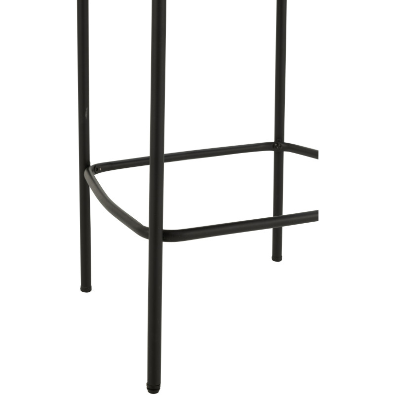 Tabouret de bar moderne avec dossier en Tissu Gris Bouclette Métal Noir Finy - 5