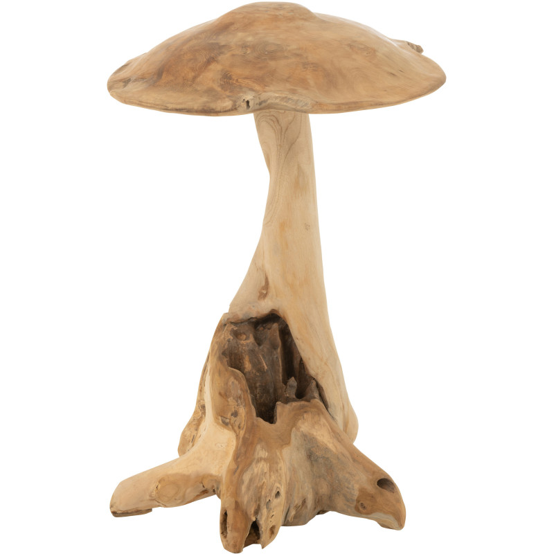 Grand Champignon déco Hauteur 90 cm en Bois de teck Naturel Riyo - 1