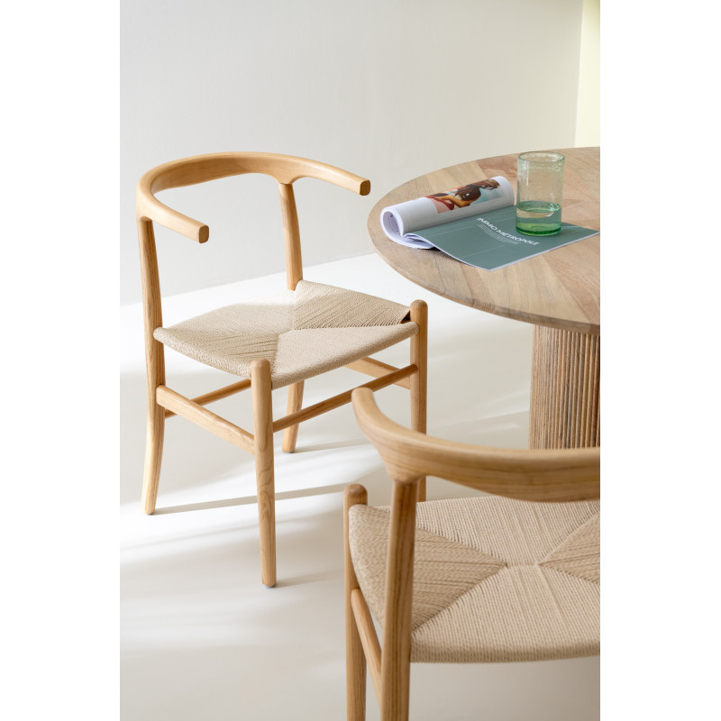 Chaise moderne haut de gamme en Bois de hêtre Corde Naturel Toon - 2