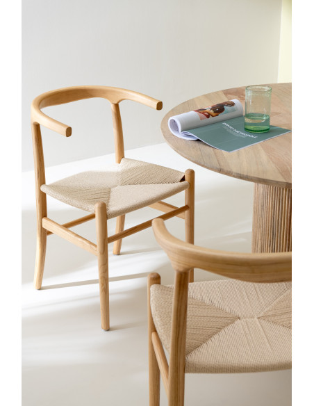 Chaise moderne haut de gamme en Bois de hêtre Corde Naturel Toon - 2