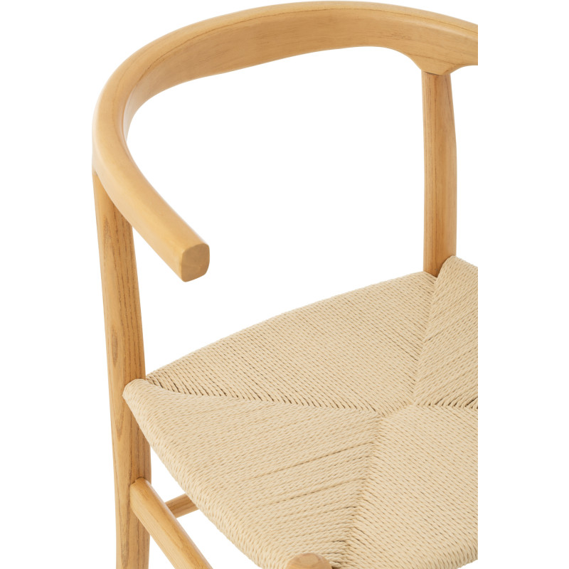 Chaise moderne haut de gamme en Bois de hêtre Corde Naturel Toon - 8