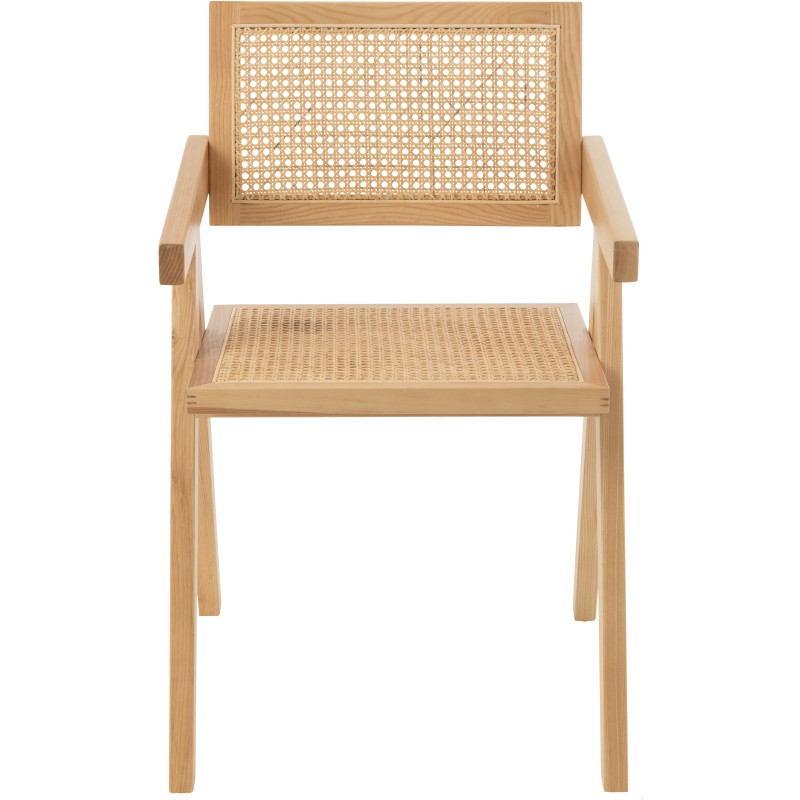 Fauteuil de table moderne haut de gamme en Bois de frêne Rotin Naturel Cannage Grid - 3