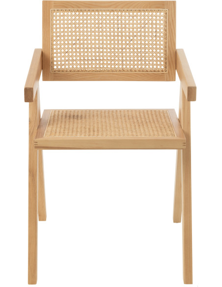 Fauteuil de table moderne haut de gamme en Bois de frêne Rotin Naturel Cannage Grid - 3
