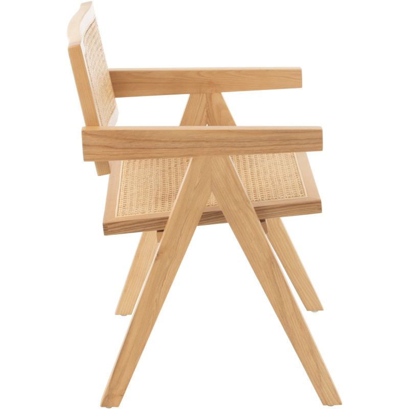 Fauteuil de table moderne haut de gamme en Bois de frêne Rotin Naturel Cannage Grid - 4