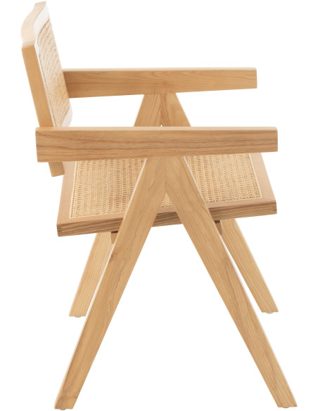 Fauteuil de table moderne haut de gamme en Bois de frêne Rotin Naturel Cannage Grid - 4
