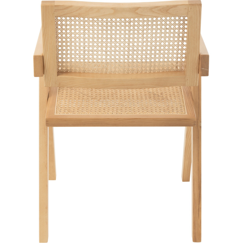 Fauteuil de table moderne haut de gamme en Bois de frêne Rotin Naturel Cannage Grid - 5
