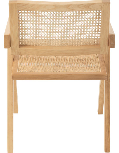Fauteuil de table moderne haut de gamme en Bois de frêne Rotin Naturel Cannage Grid - 5