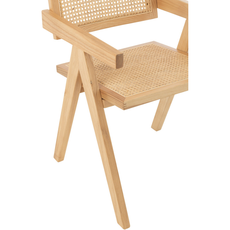 Fauteuil de table moderne haut de gamme en Bois de frêne Rotin Naturel Cannage Grid - 6