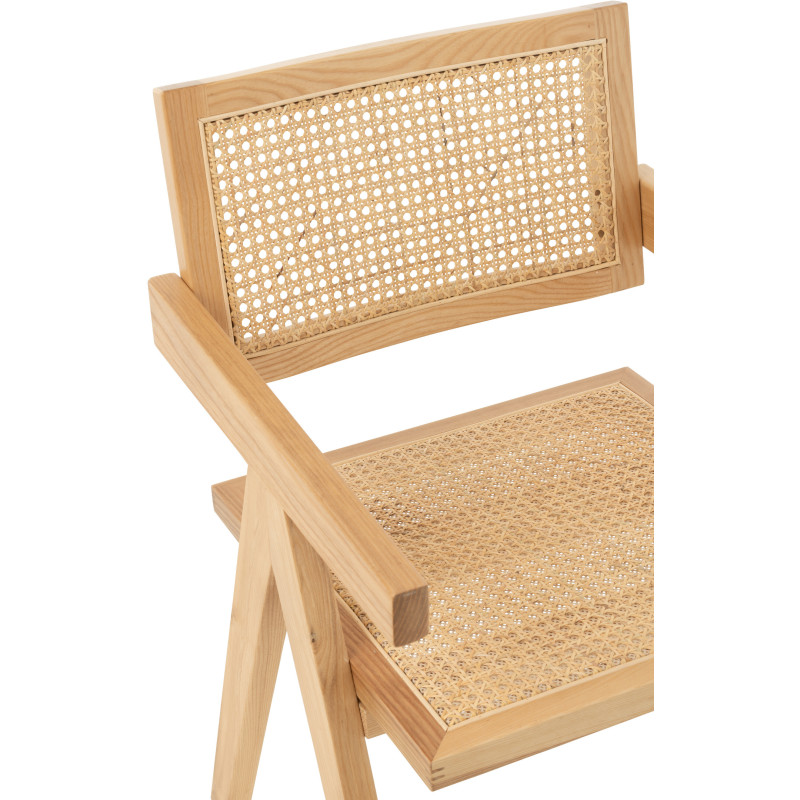 Fauteuil de table moderne haut de gamme en Bois de frêne Rotin Naturel Cannage Grid - 7