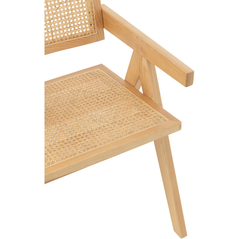 Fauteuil de table moderne haut de gamme en Bois de frêne Rotin Naturel Cannage Grid - 8