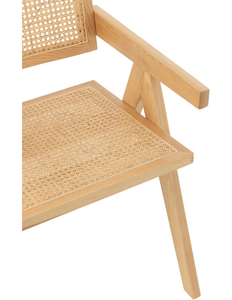 Fauteuil de table moderne haut de gamme en Bois de frêne Rotin Naturel Cannage Grid - 8