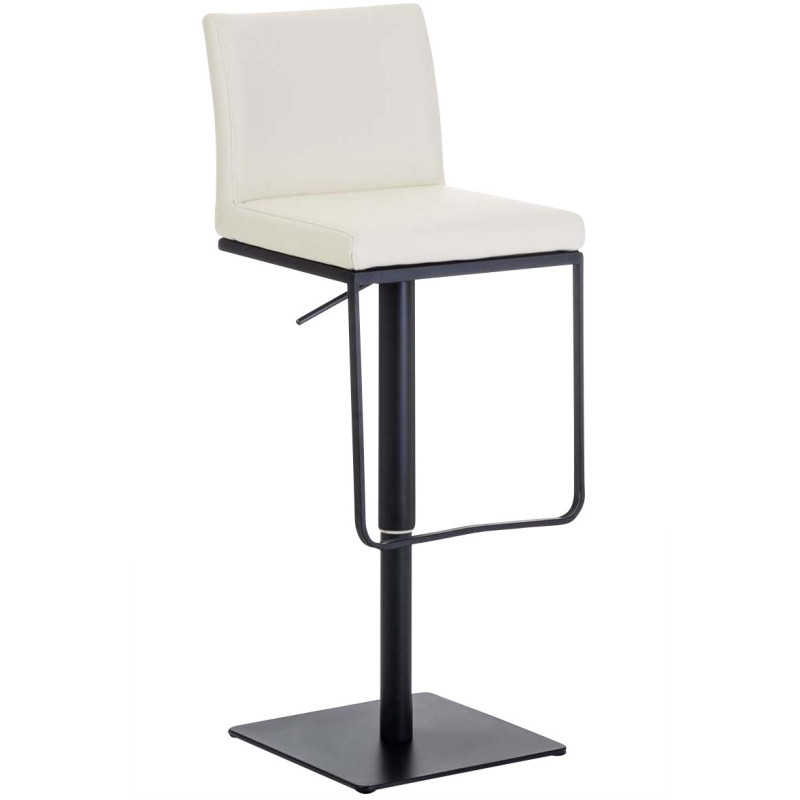 Tabouret de bar Avec dossier Nolan en Polyuréthane Beige Métal Noir Mat - 1