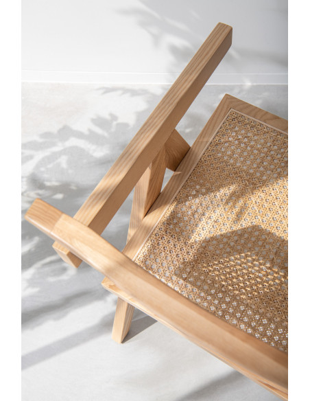 Fauteuil de table moderne haut de gamme en Bois de frêne Rotin Naturel Cannage Grid - 9