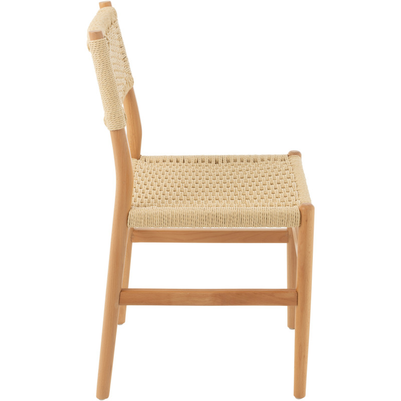 Chaise moderne haut de gamme en Bois de hêtre Corde Naturel Lap - 4