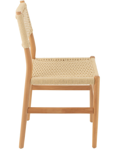 Chaise moderne haut de gamme en Bois de hêtre Corde Naturel Lap - 4