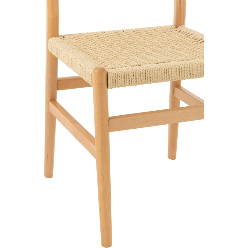 Chaise moderne haut de gamme en Bois de hêtre Corde Naturel Lap - 6