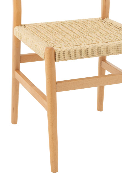 Chaise moderne haut de gamme en Bois de hêtre Corde Naturel Lap - 6