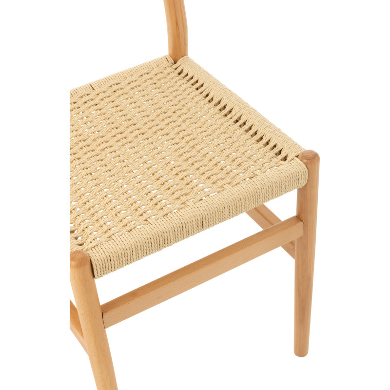 Chaise moderne haut de gamme en Bois de hêtre Corde Naturel Lap - 7