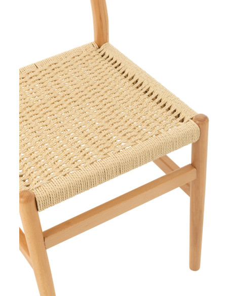 Chaise moderne haut de gamme en Bois de hêtre Corde Naturel Lap - 7