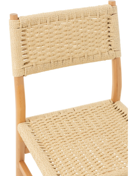 Chaise moderne haut de gamme en Bois de hêtre Corde Naturel Lap - 8