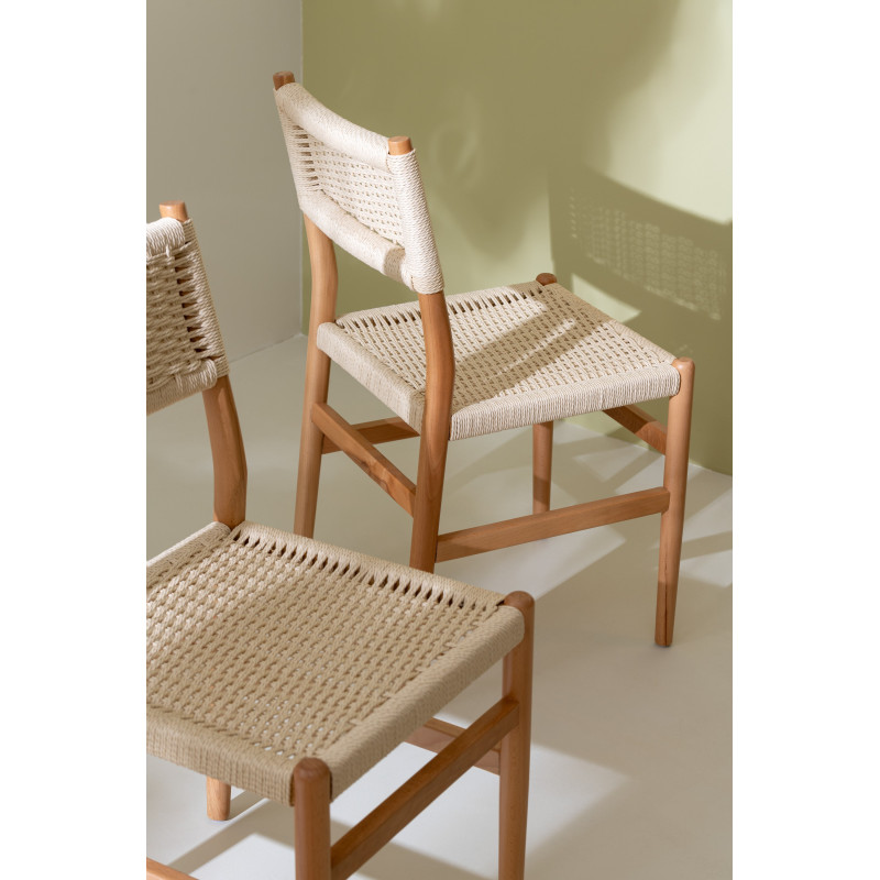 Chaise moderne haut de gamme en Bois de hêtre Corde Naturel Lap - 9