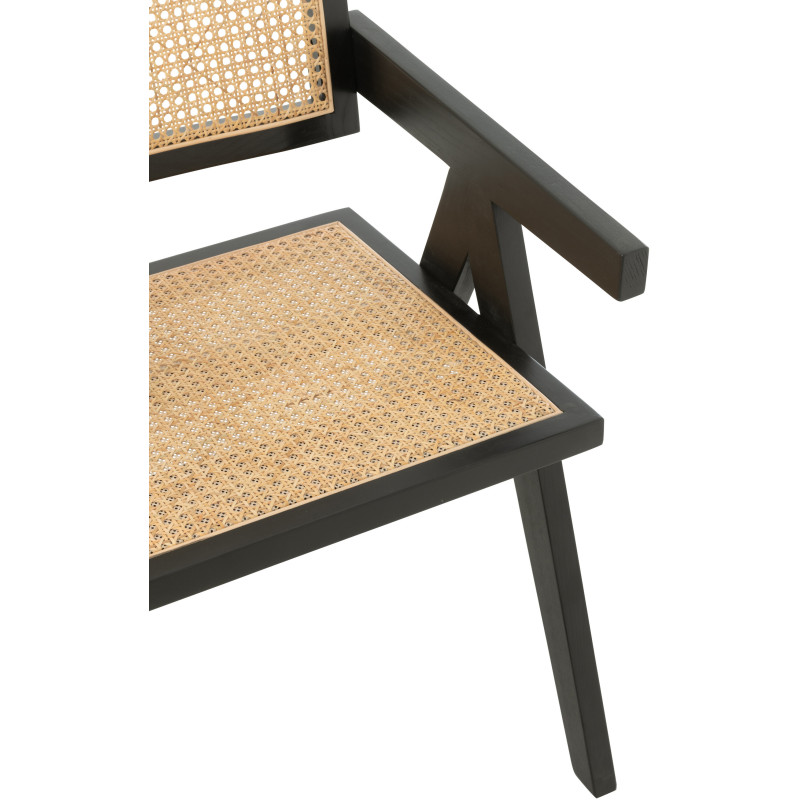 Fauteuil de table moderne haut de gamme en Bois de frêne Noir Rotin Naturel Cannage Grid - 7