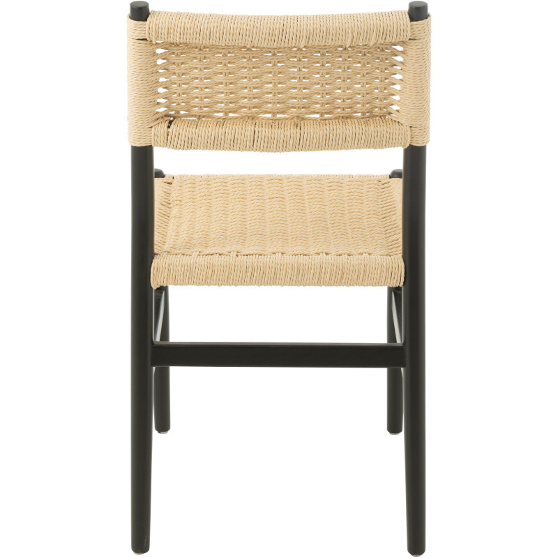 Chaise moderne haut de gamme en Bois de hêtre Noir Corde Naturel Lap - 4