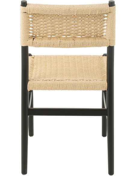 Chaise moderne haut de gamme en Bois de hêtre Noir Corde Naturel Lap - 4